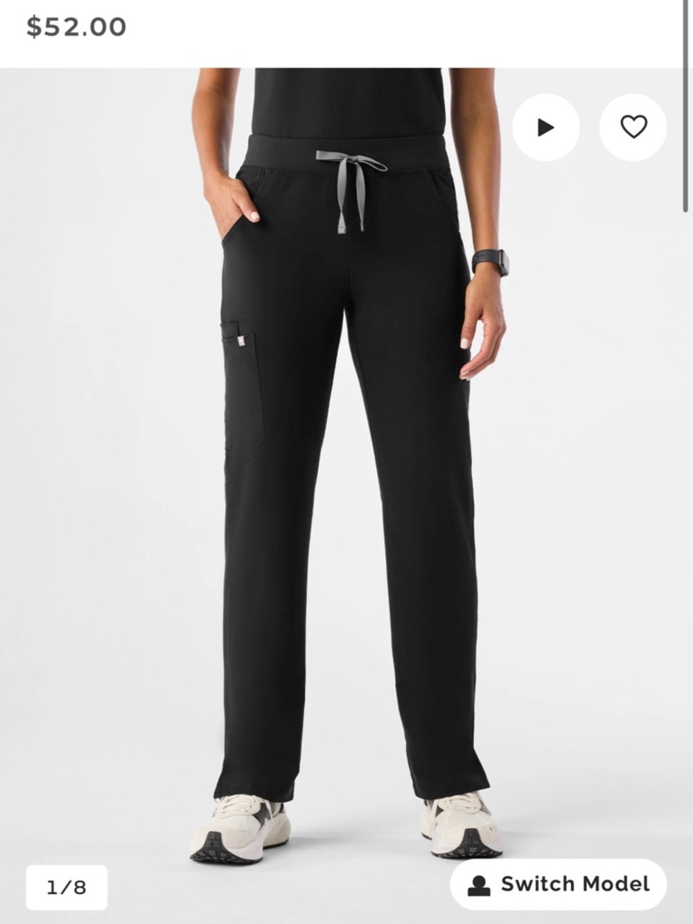 Figs Kade Cargo Scrub Pants Black